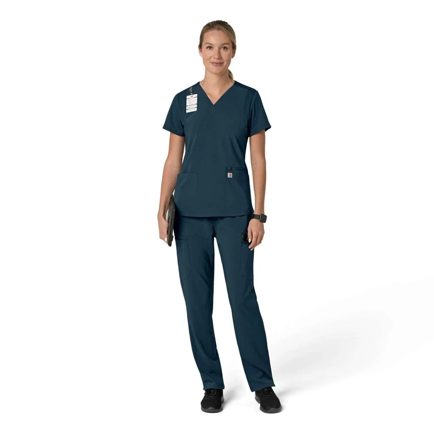 Blusa médica para mujer Force Cross-Flex con cuello en V y paneles elásticos en la parte de arriba