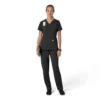 Blusa médica para mujer Force Cross-Flex con cuello en V y paneles elásticos en la parte de arriba