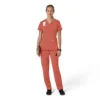Blusa médica para mujer Force Cross-Flex con cuello en V y paneles elásticos en la parte de arriba