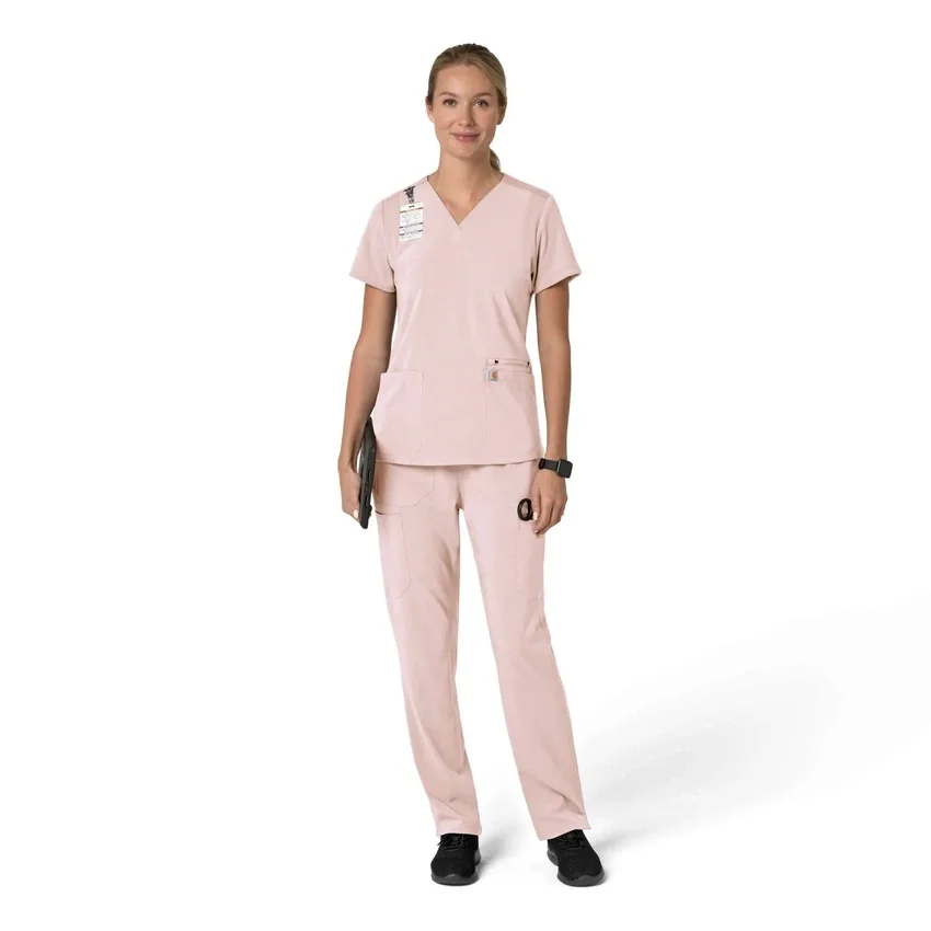 Blusa médica para mujer Force Cross-Flex con cuello en V y paneles elásticos en la parte de arriba
