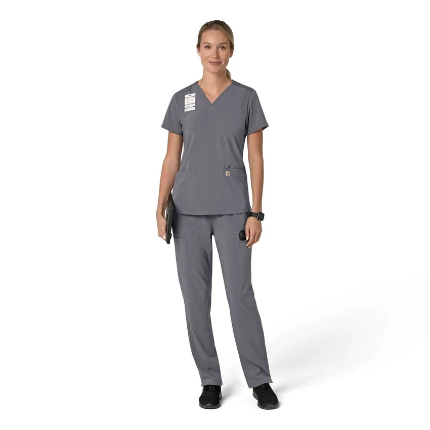 Blusa médica para mujer Force Cross-Flex con cuello en V y paneles elásticos en la parte de arriba