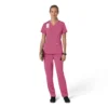 Blusa médica para mujer Force Cross-Flex con cuello en V y paneles elásticos en la parte de arriba