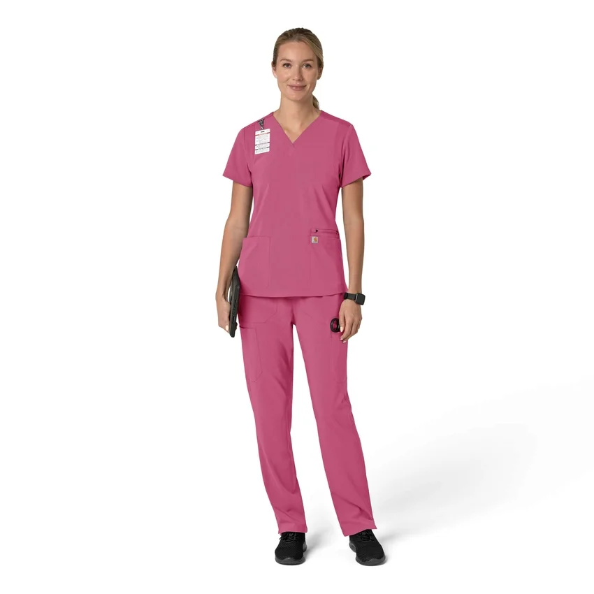Blusa médica para mujer Force Cross-Flex con cuello en V y paneles elásticos en la parte de arriba