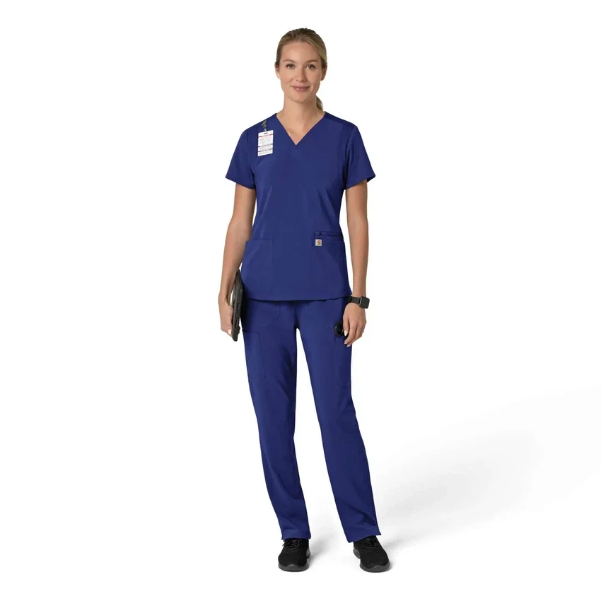 Blusa médica para mujer Force Cross-Flex con cuello en V y paneles elásticos en la parte de arriba