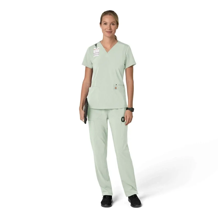 Blusa médica para mujer Force Cross-Flex con cuello en V y paneles elásticos en la parte de arriba