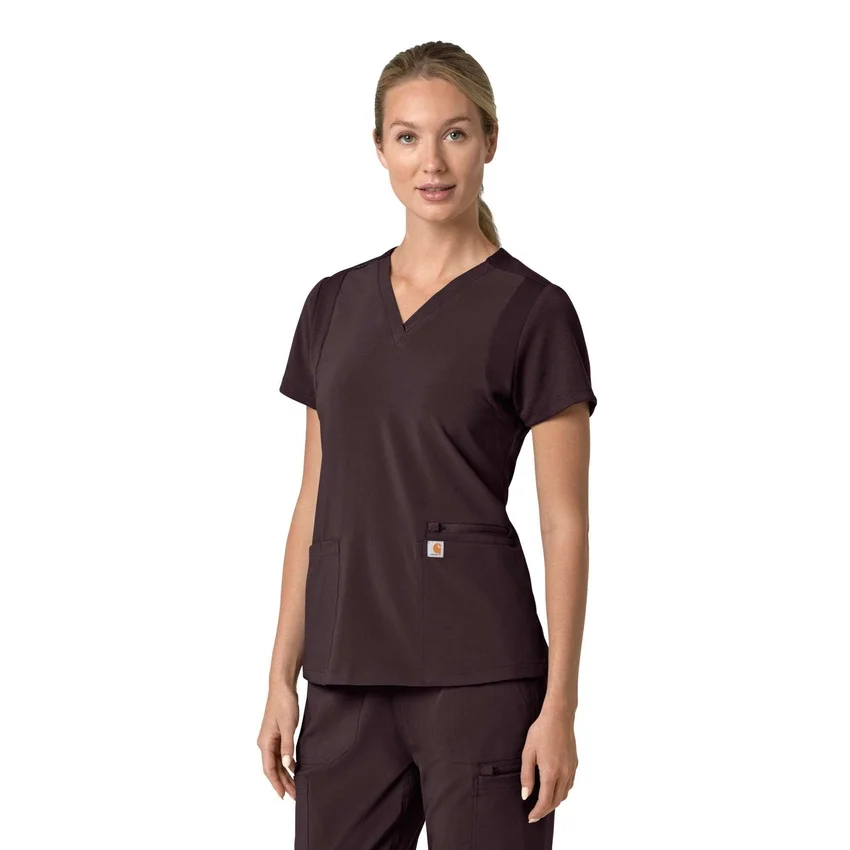 Blusa médica para mujer Force Cross-Flex con cuello en V y paneles elásticos en la parte de arriba
