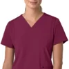 Blusa médica para mujer Force Cross-Flex con cuello en V y paneles elásticos en la parte de arriba
