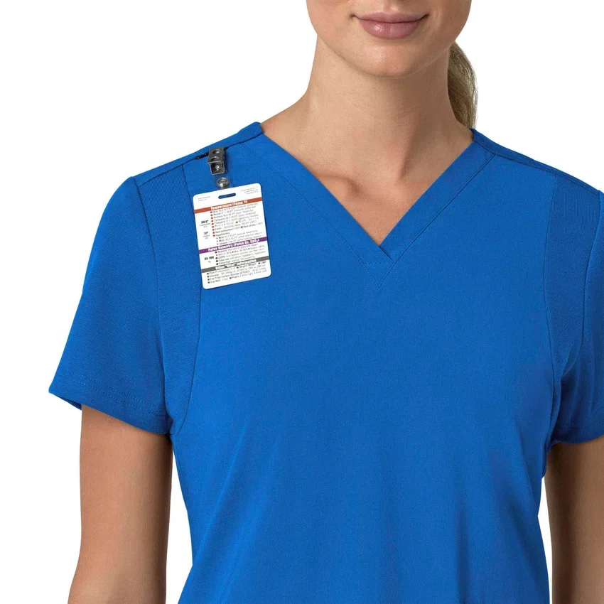 Blusa médica para mujer Force Cross-Flex con cuello en V y paneles elásticos en la parte de arriba