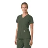 Blusa médica para mujer Force Cross-Flex con cuello en V y paneles elásticos en la parte de arriba