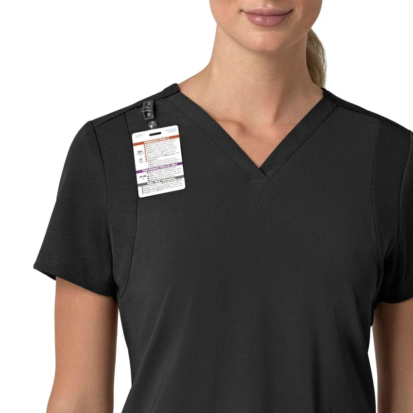 Blusa médica para mujer Force Cross-Flex con cuello en V y paneles elásticos en la parte de arriba