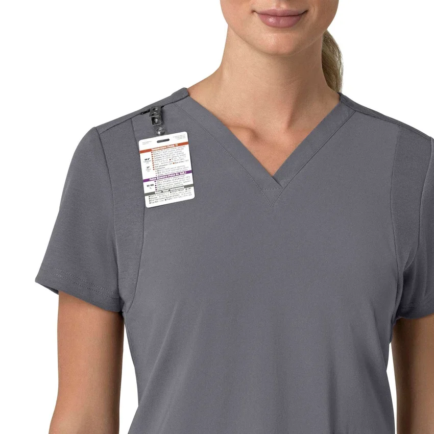 Blusa médica para mujer Force Cross-Flex con cuello en V y paneles elásticos en la parte de arriba