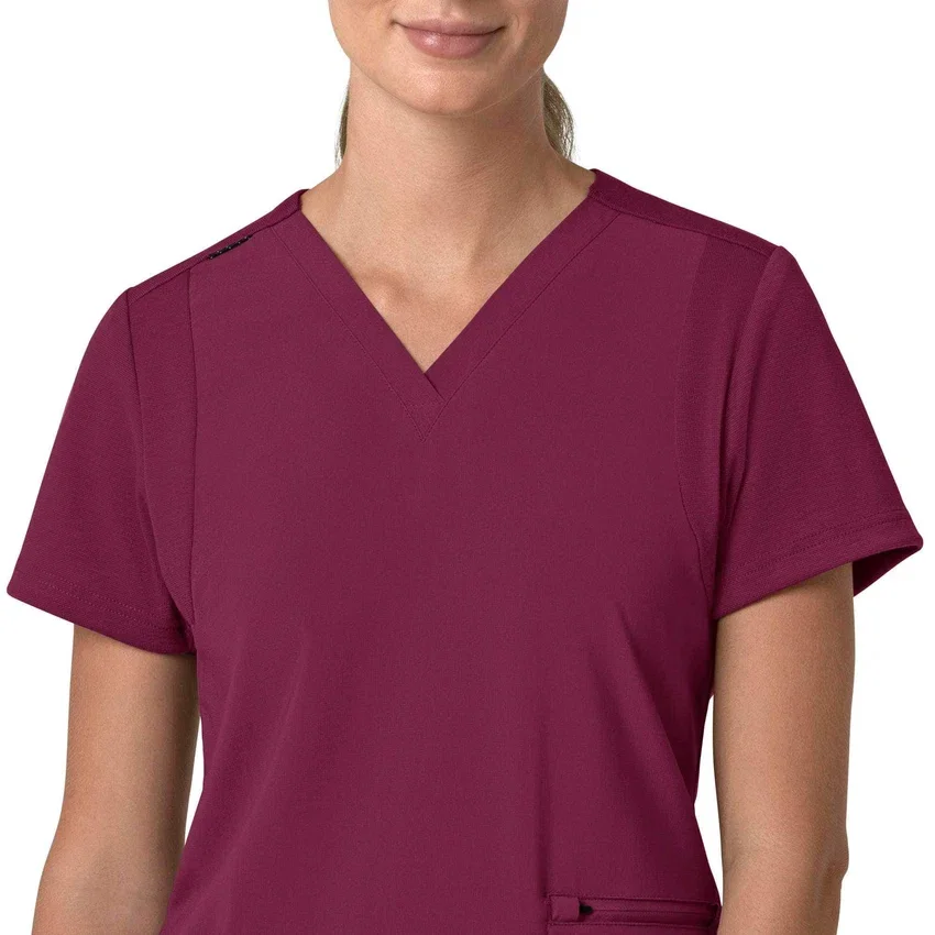 Blusa médica para mujer Force Cross-Flex con cuello en V y paneles elásticos en la parte de arriba