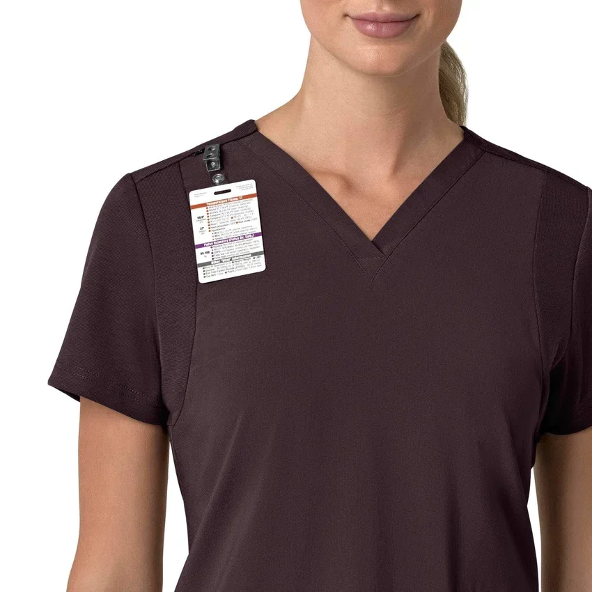 Blusa médica para mujer Force Cross-Flex con cuello en V y paneles elásticos en la parte de arriba