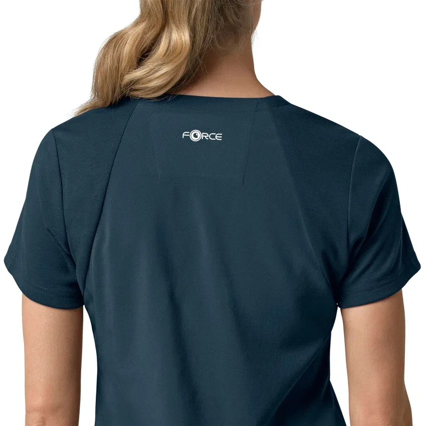 Blusa médica para mujer Force Cross-Flex con cuello en V y paneles elásticos en la parte de arriba