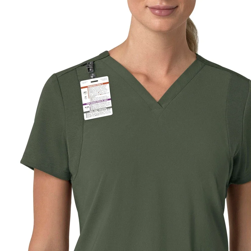 Blusa médica para mujer Force Cross-Flex con cuello en V y paneles elásticos en la parte de arriba