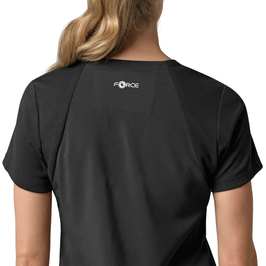 Blusa médica para mujer Force Cross-Flex con cuello en V y paneles elásticos en la parte de arriba