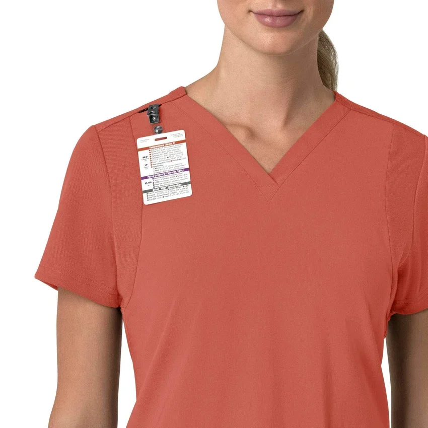 Blusa médica para mujer Force Cross-Flex con cuello en V y paneles elásticos en la parte de arriba