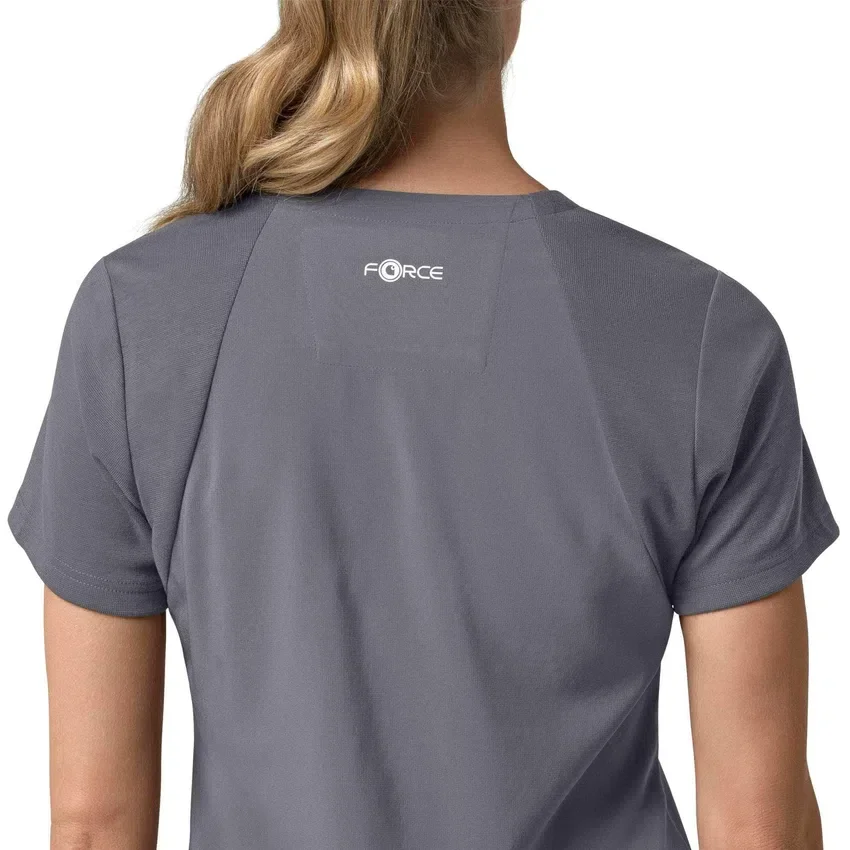 Blusa médica para mujer Force Cross-Flex con cuello en V y paneles elásticos en la parte de arriba