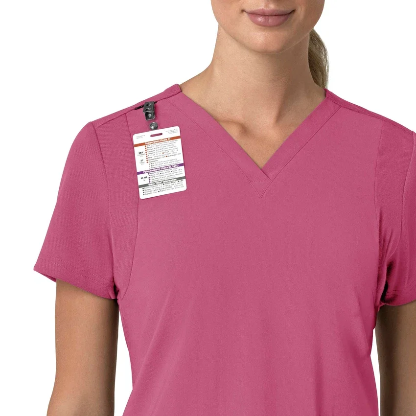 Blusa médica para mujer Force Cross-Flex con cuello en V y paneles elásticos en la parte de arriba