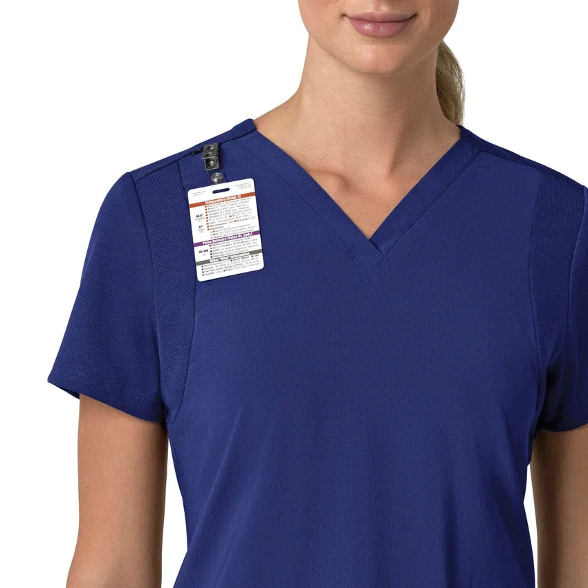 Blusa médica para mujer Force Cross-Flex con cuello en V y paneles elásticos en la parte de arriba