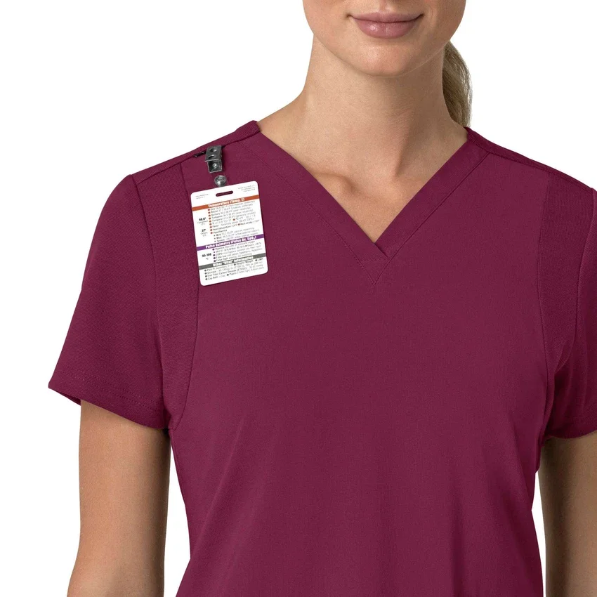Blusa médica para mujer Force Cross-Flex con cuello en V y paneles elásticos en la parte de arriba