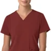 Blusa médica para mujer Force Cross-Flex con cuello en V y paneles elásticos en la parte de arriba