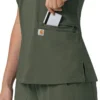 Blusa médica para mujer Force Cross-Flex con cuello en V y paneles elásticos en la parte de arriba