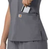 Blusa médica para mujer Force Cross-Flex con cuello en V y paneles elásticos en la parte de arriba