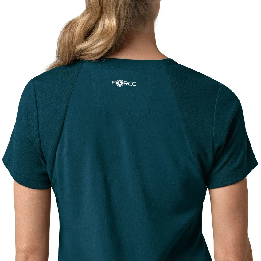 Blusa médica para mujer Force Cross-Flex con cuello en V y paneles elásticos en la parte de arriba