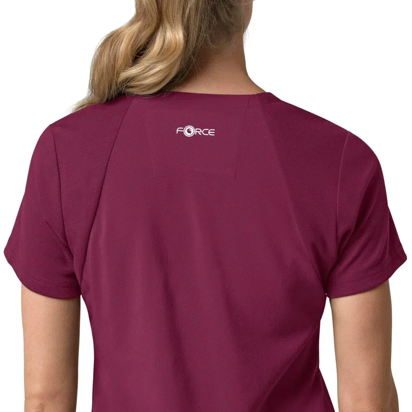Blusa médica para mujer Force Cross-Flex con cuello en V y paneles elásticos en la parte de arriba