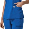 Blusa médica para mujer Force Cross-Flex con cuello en V y paneles elásticos en la parte de arriba