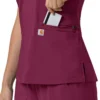 Blusa médica para mujer Force Cross-Flex con cuello en V y paneles elásticos en la parte de arriba