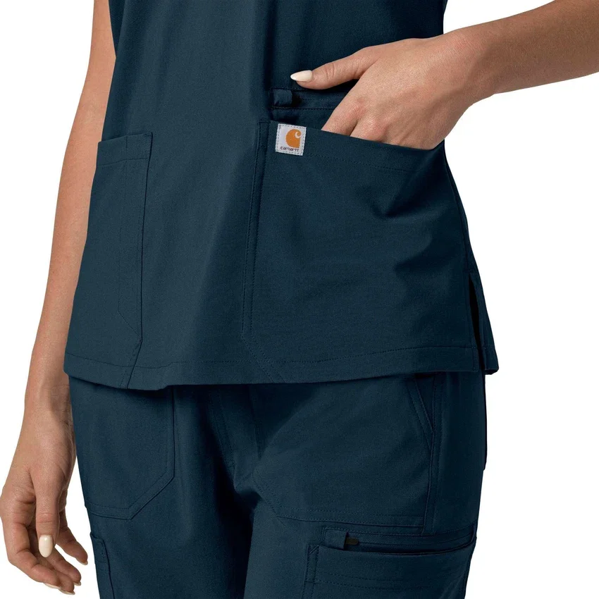 Blusa médica para mujer Force Cross-Flex con cuello en V y paneles elásticos en la parte de arriba