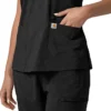 Blusa médica para mujer Force Cross-Flex con cuello en V y paneles elásticos en la parte de arriba