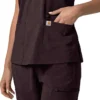 Blusa médica para mujer Force Cross-Flex con cuello en V y paneles elásticos en la parte de arriba