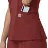 Blusa médica para mujer Force Cross-Flex con cuello en V y paneles elásticos en la parte de arriba