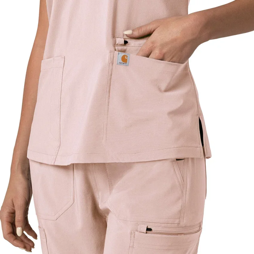Blusa médica para mujer Force Cross-Flex con cuello en V y paneles elásticos en la parte de arriba