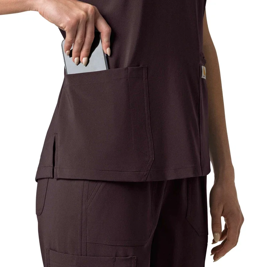 Blusa médica para mujer Force Cross-Flex con cuello en V y paneles elásticos en la parte de arriba
