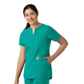 Blusa médica tipo túnica con cuello en V «Force Essentials» para mujer