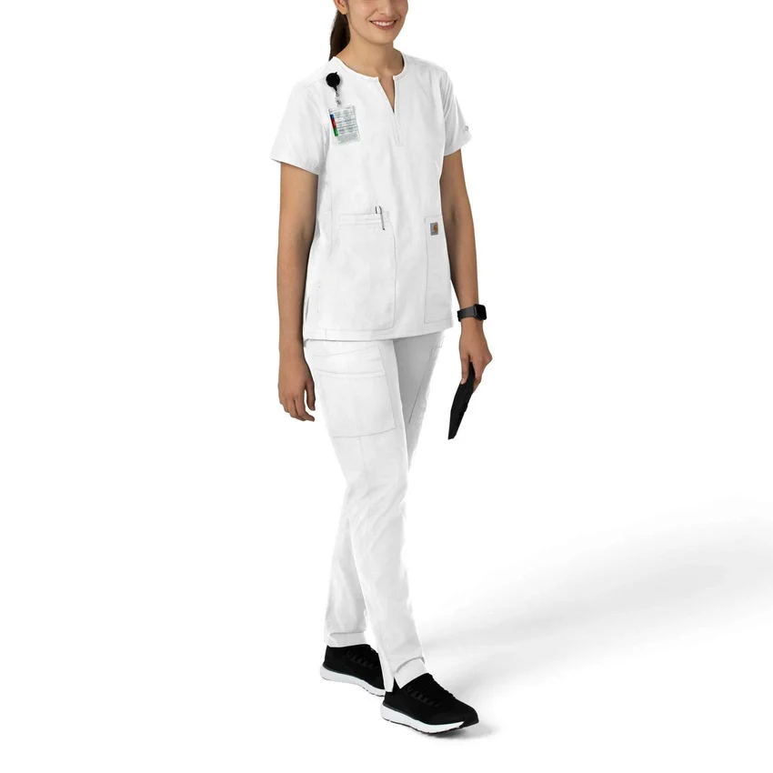 Blusa médica tipo túnica con cuello en V «Force Essentials» para mujer