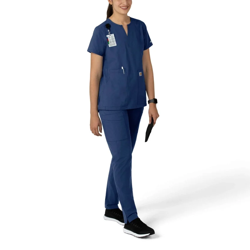 Blusa médica tipo túnica con cuello en V «Force Essentials» para mujer