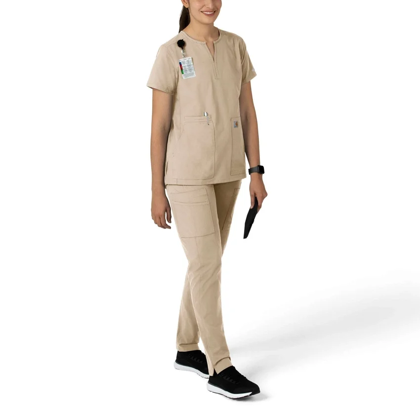 Blusa médica tipo túnica con cuello en V «Force Essentials» para mujer