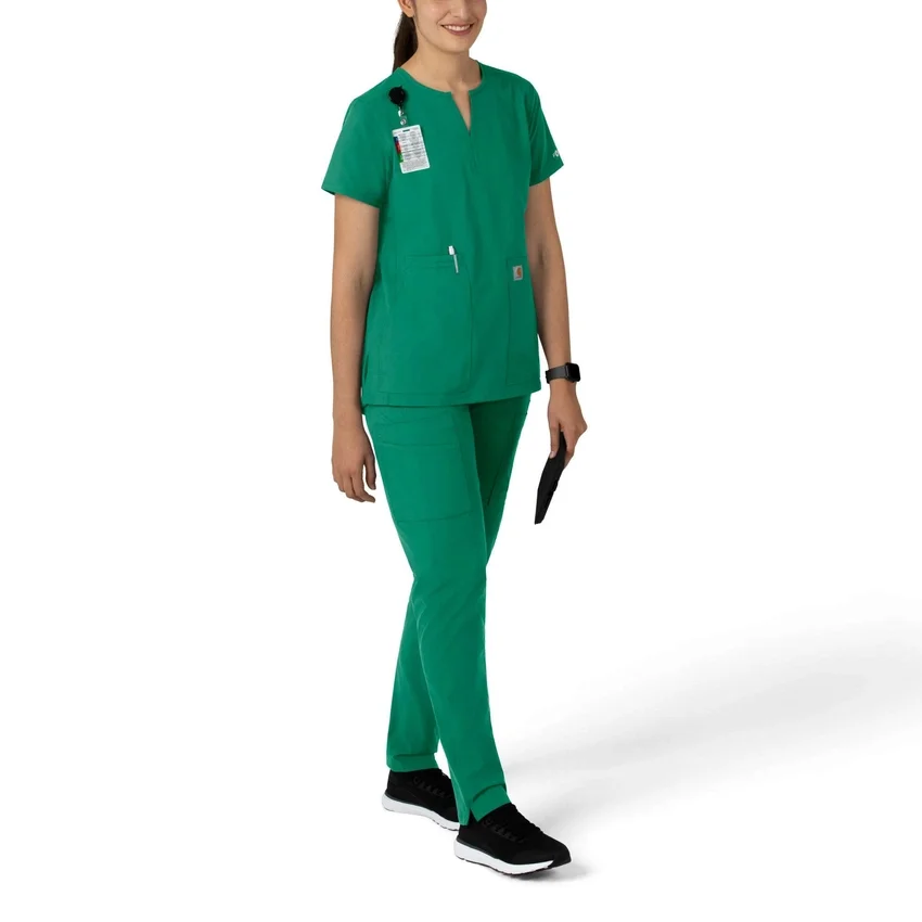 Blusa médica tipo túnica con cuello en V «Force Essentials» para mujer