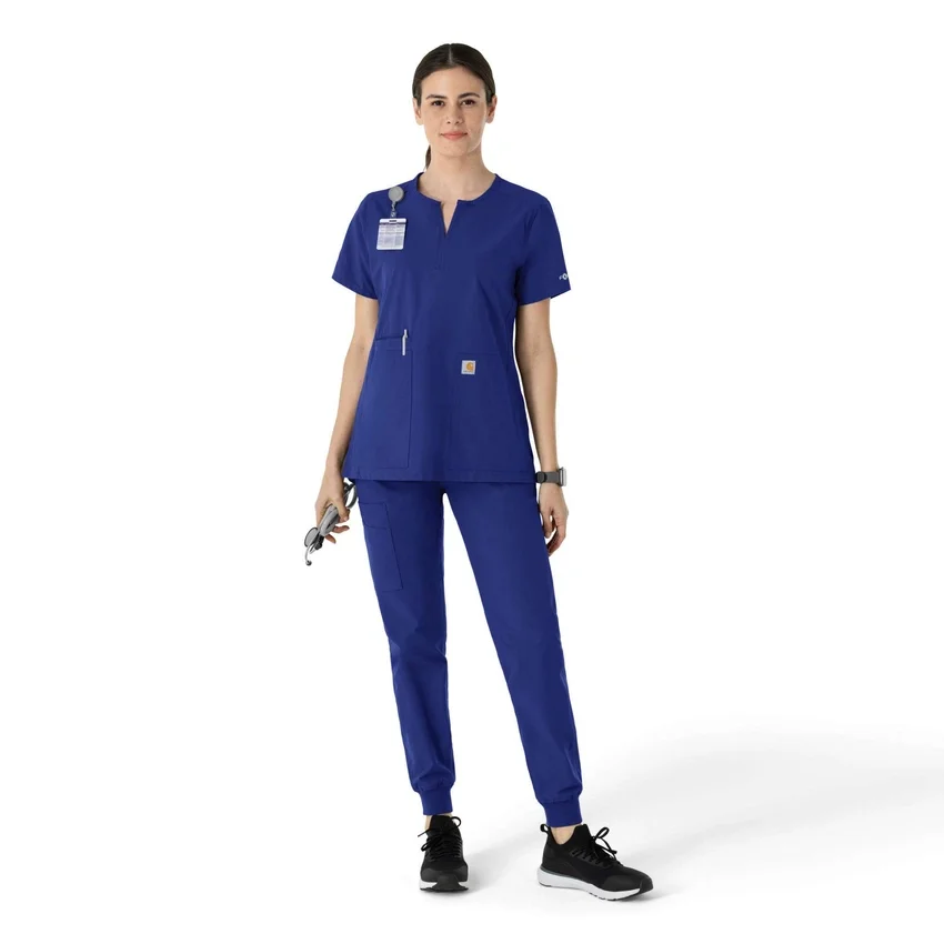 Blusa médica tipo túnica con cuello en V «Force Essentials» para mujer