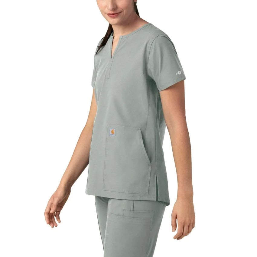 Blusa médica tipo túnica con cuello en V «Force Essentials» para mujer
