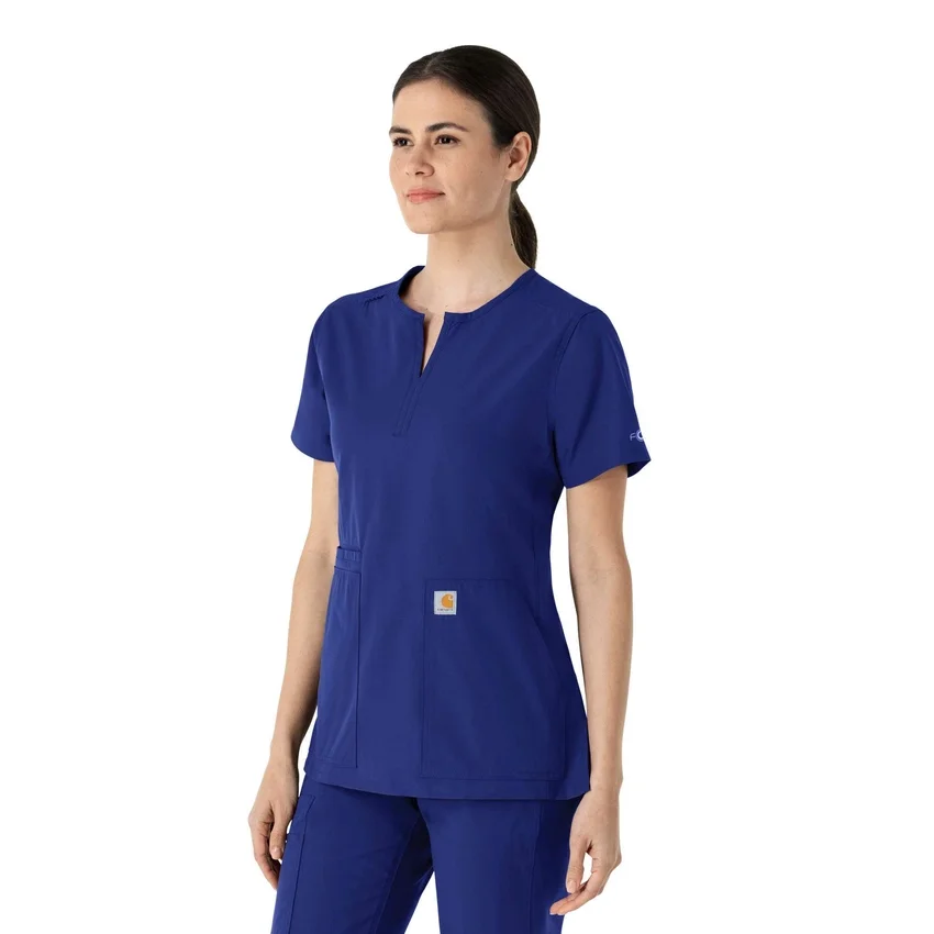Blusa médica tipo túnica con cuello en V «Force Essentials» para mujer