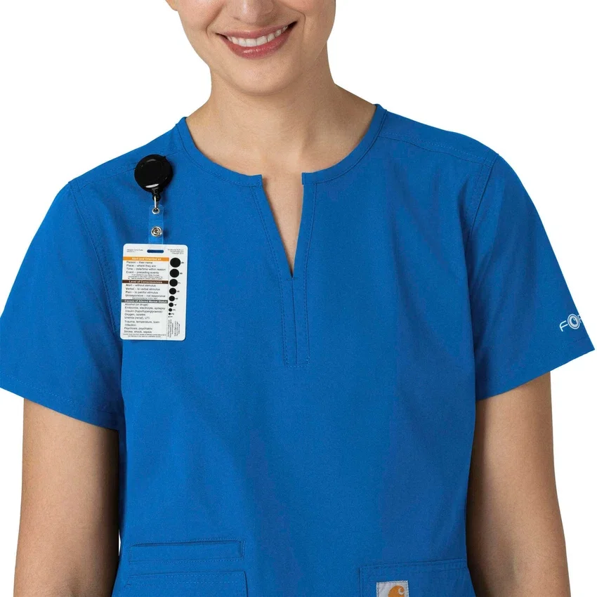 Blusa médica tipo túnica con cuello en V «Force Essentials» para mujer