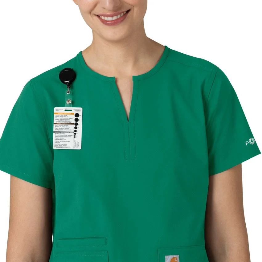 Blusa médica tipo túnica con cuello en V «Force Essentials» para mujer