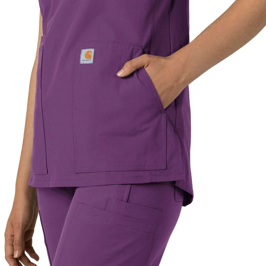 Blusa médica tipo túnica con cuello en V «Force Essentials» para mujer