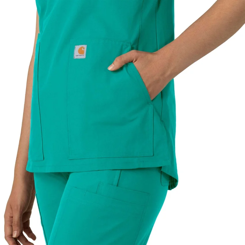 Blusa médica tipo túnica con cuello en V «Force Essentials» para mujer